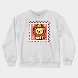 Lion postage stamp | Pixel Art | Crewneck Sweatshirt